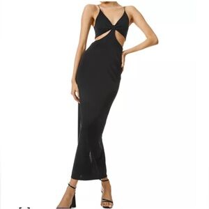 Alice and Olivia used twice black cutout strappy maxi dress!